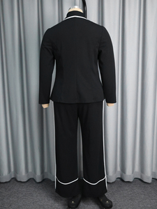 AM050847 Completo Due Pezzi da <span class=keywords><strong>Donna</strong></span> Elegante di Alta Qualità, Camicetta a Maniche Lunghe e Pantaloni a Gamba Larga, <span class=keywords><strong>Abbigliamento</strong></span> <span class=keywords><strong>Business</strong></span> Nero all'Ingrosso - Product Image 6