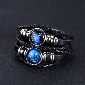 <span class=keywords><strong>Horóscopo</strong></span> <span class=keywords><strong>de</strong></span> moda cuerda trenzada pulsera luminosa aleación 12 signo del zodiaco joyería con brillo en la oscuridad astrología estilo <span class=keywords><strong>chino</strong></span> - Product Image 4