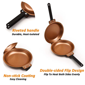 Padella Pieghevole Antiaderente a Doppia Faccia con Design Facile da Girare per Pancake, Pane, Uova, Colazione, Bistecche - Utensile da Cucina Pieghevole - Product Image 4