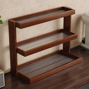 Desktop a tre strati moderno portabicchieri di bambù Multi-strato espositore tavolo da pranzo Top sala da tè acqua tazza di stoccaggio - Product Image 1