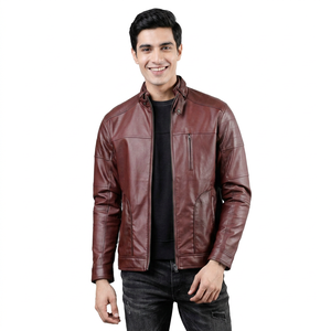 Custom Designed <b>Men's</b> Casual <b>Leather</b> <b>Jacket</b> High Street Fashion High Quality Stand Collar Winter Direct From <b>jacket</b> for <b>men</b> - Product Image 1