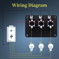 Panneau d'interrupteurs à bascule LED 12V marche/arrêt, panneau d'allumage pour voiture de course, panneau d'interrupteurs 3 voies pour bateau, camping-car, camion, bus, automobile