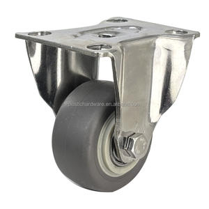 Rueda giratoria de acero inoxidable 304 de 2 pulgadas con freno, rueda de goma silenciosa, precio de fábrica, rodamientos de bolas - Product Image 2