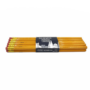 Lápiz Hexagonal HB Amarillo Personalizado para el Regreso a Clases # 2 lápices de madera con goma de borrar para niños - Product Image 2