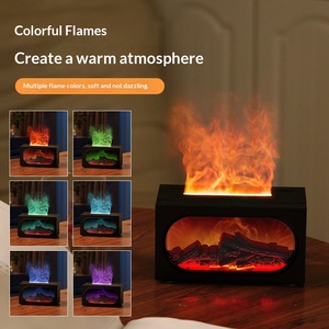 Flame Fireplace Humidifier for <strong>Audio</strong> Box Aromatherapy Machine7 Colors LED Lights Ultrasonic Cool Mist Aroma <strong>Diffuser</strong> for Home - Product Image 3