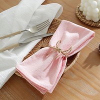 Set de table de luxe en coton lavé 100 %, tissu doux, élégant, style occidental, réutilisable pour le déjeuner