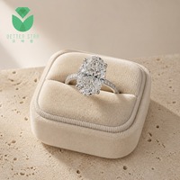 Bagues personnalisées en diamant de laboratoire ovale certifié IGI 1-3 carats, en or véritable 18K 14K, pour fiançailles et mariage, avec halo
