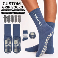 Chaussettes personnalisées avec logo brodé, chaussettes de studio de fitness, chaussettes de pilates personnalisées, antidérapantes