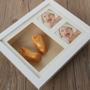 Kit de cadre photo pour empreintes de mains et de pieds de bébé nouveau-né, <span class=keywords><strong>moulage</strong></span> en plâtre 3D DIY, empreinte de <span class=keywords><strong>pied</strong></span> et de main stéréo, souvenir commémoratif - Product Image 2