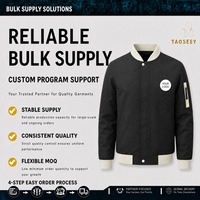 Blouson Bomber Homme Classique MA-1 à Boutons Pression, Col Côtelé, Manches à Poches, Vêtement d'extérieur Streetwear, Vente en Gros, OEM
