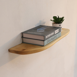 Ensemble d'étagères flottantes <span class=keywords><strong>en</strong></span> bois massif, présentoirs muraux <span class=keywords><strong>en</strong></span> rondins pour le salon, meubles décoratifs muraux à panneau unique - Product Image 2