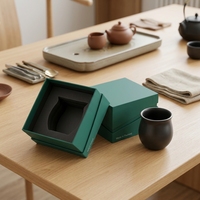 Boîte cadeau carrée en papier rigide personnalisée, réutilisable, écologique, avec logo en relief, pour tasse en céramique, parfum, bougie, pot