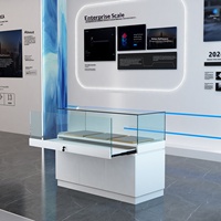 Vitrine de présentation pour bijoux et téléphones portables en verre, éclairage LED, design verrouillable, finition vernie durable, couleur personnalisable