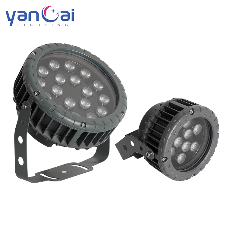 High Quality Ip66 Waterproof Building Tree Projector Outdoor Round Floodlight 9w 18w 36w Rgb Led Flood Lamp