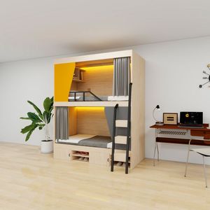 <span class=keywords><strong>Lit</strong></span> capsule spatiale personnalisé tout-en-un, <span class=keywords><strong>lit</strong></span> combiné en bois pour appartement, hôtel, école, dortoir familial, cabine - Product Image 1