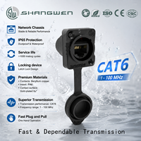 Boîtier de signalisation IP65 RJ45 mâle CAT6, grade de transmission UL94-V0, avec verrouillage à loquet, base en zinc moulé sous pression, noyau interne PA6, coque grise mate