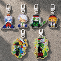 Porte-clés en acrylique transparent personnalisé imprimé avec un motif de dessin animé, flexible et léger