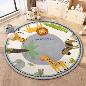 <span class=keywords><strong>Tapis</strong></span> rond pour <span class=keywords><strong>chambre</strong></span> d'enfant avec animaux mignons, 31,5 pouces, lavable, <span class=keywords><strong>tapis</strong></span> de jeu pour <span class=keywords><strong>bébé</strong></span> garçon et <span class=keywords><strong>fille</strong></span>, <span class=keywords><strong>tapis</strong></span> antidérapant et doux - Product Image 2