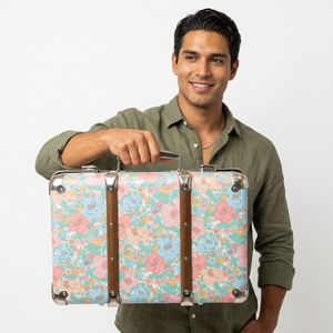 <b>Vintage</b> Floral Printed Suitcase Gift <b>Box</b> With Handle Rigid Paperboard Case Four Color Design Craft Packaging - Product Image 2