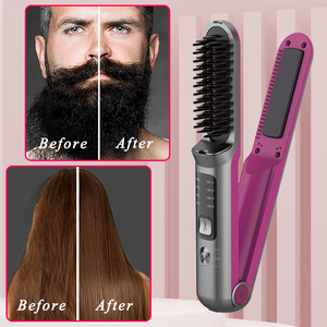 Mini <span class=keywords><strong>Brosse</strong></span> Lissante Électrique <span class=keywords><strong>Barbe</strong></span> Homme Marque Blanche Sans Fil - Product Image 4