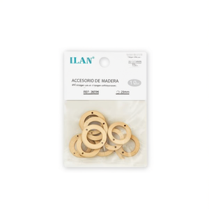 Accessorio Anello in Legno Ilan 23mm 10pz per Creazione Gioielli Fai da Te - Product Image 1