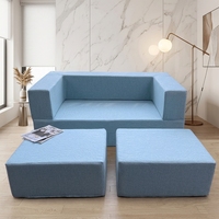 Ensemble de canapé-lit modulaire avec housse amovible et lavable, design moderne pour les salons d'appartements et d'hôtels