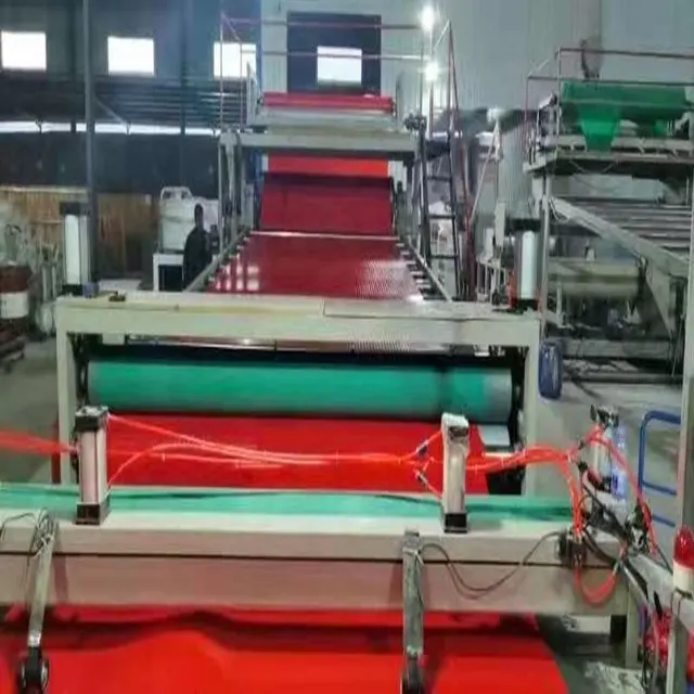 Lebar 1.8M tikar PVC S garis produksi/mesin pembuat tikar antiselip