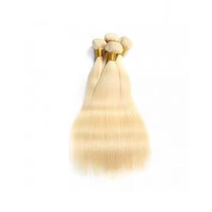Paquetes de cabello Remy recto brasileño de suministro directo de fábrica con cierre de encaje 4x4 cabello humano indio rubio platino - Product Image 1