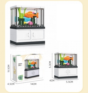 Tanque de peces, adorno de mesa, <span class=keywords><strong>modelo</strong></span> de langosta, lagarto, bloques de construcción de partículas grandes, juguete de regalo de montaje para niño 2025 - Product Image 6