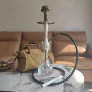 Chicha de style Wookah de qualité supérieure |   Chicha en bois artisanale avec base en verre, idéale pour la maison et les salons - Product Image 2