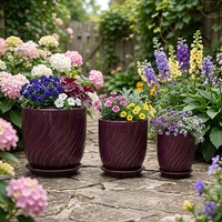 Pot de plante en céramique émaillée écologique contemporain et coloré pour bonsaï d'intérieur - En solde