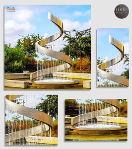 <span class=keywords><strong>Fontana</strong></span> a Spirale in Acciaio Inox Personalizzata, Scultura Astratta in Metallo Lucidato per Giardino Esterno - Product Image 2