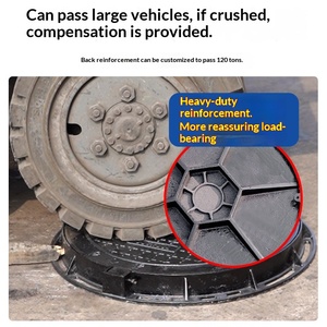 Couvercle de <span class=keywords><strong>regard</strong></span> en <span class=keywords><strong>fonte</strong></span> ductile robuste, formes ronde et carrée, pour eaux pluviales et eaux usées, couvercle Sandwell EN124 - Product Image 2