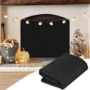 Deflectores para Chimenea Rectangulares 82x99 86x115cm, Negros, de Tela Oxford, Estilo Clásico, Protector de Viento para Chimenea Interior - Product Image 4