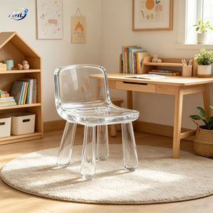 Fauteuil d'appoint mini en résine transparente ML, design minimaliste moulé, confortable pour salon, appartement, salle à manger - Product Image 5