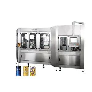 Machine de remplissage gazéifiée entièrement automatique pour canette de boisson gazeuse soda eau étain bière pop aluminium