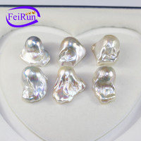 Perles d'eau douce authentiques de qualité supérieure, baroques, en forme de boule de feu, de grande taille (25-30 mm)