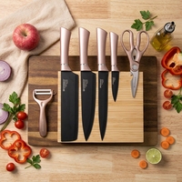 Couteau de Chef Damas Personnalisé en Gros, Acier Inoxydable, Revêtement Antiadhésif, Ensemble de Couteaux de Cuisine Écologiques en Plastique pour la Maison