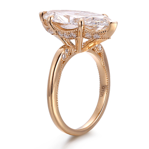 Klassieke Marquise Diamanten Ring Dames Sieraden 10K Massief Gouden Ring <span class=keywords><strong>3CT</strong></span> Marquise Geslepen Lab Grown Diamant Perfect voor Bruiloften - Product Image 4
