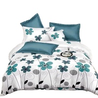 Ensemble de literie 4 pièces en polyester et coton tricoté imprimé, personnalisable, fourni directement par l'usine, pour la maison et les adultes