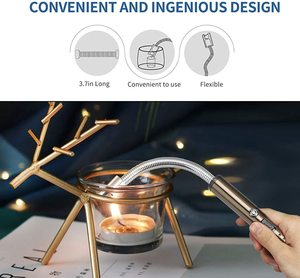 Meilleure vente Briquet rechargeable 360 USB coupe-vent au design moderne pour allumer des bougies pour le camping Barbecue Réchauds à gaz Cuisson - Product Image 5