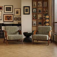 Sofás y Sillones Retro Antiguos, Muebles Nórdicos de Lujo Rústicos, Sofás Modernos de Tela y Madera para Sala de Estar, Hogar, Hotel