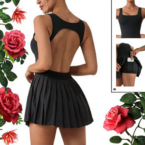 Faldas Deportivas Personalizadas para Tenis, Yoga, Gimnasio, Fitness, Entrenamiento, Plisadas, Transpirables, Suaves, Casuales, de Spandex/Nailon - Product Image 3