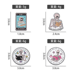 Divertente <span class=keywords><strong>sto</strong></span> <span class=keywords><strong>bene</strong></span> lo scheletro di ansia distintivo in lega Overthiking spilla in smalto della morte ansiosa - Product Image 3