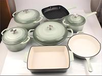 Ensemble de casseroles et poêles en fonte émaillée de haute qualité, classiques, antiadhésives, multifonctionnelles, pour la cuisine quotidienne à la maison