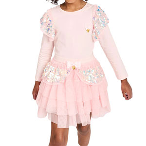 Conjuntos de princesa de malla con lentejuelas de estilo americano a la moda Super Hada niños Top y falda conjuntos de ropa para niñas - Product Image 1
