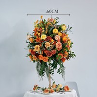 Nouvelle Composition Florale Artificielle de 60 cm pour Décoration de Table de Mariage, Aménagement de Scène de Mariage et Présentation en Centre Commercial
