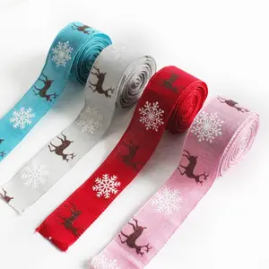 Christmas items Christmas tree decoration Moose bow ribbon gift deer snowlakke wrap ribbons