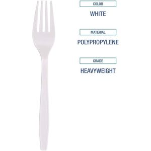 Fourchettes en polypropylène blanc robustes pour usage intensif, 1000 pièces/emballage, 1 carton - Product Image 5