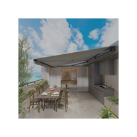 Auvent extérieur électrique, télécommande, auvent rétractable, imperméable, pare-soleil, 5 mètres d'extension, auvent de jardin en aluminium, moderne